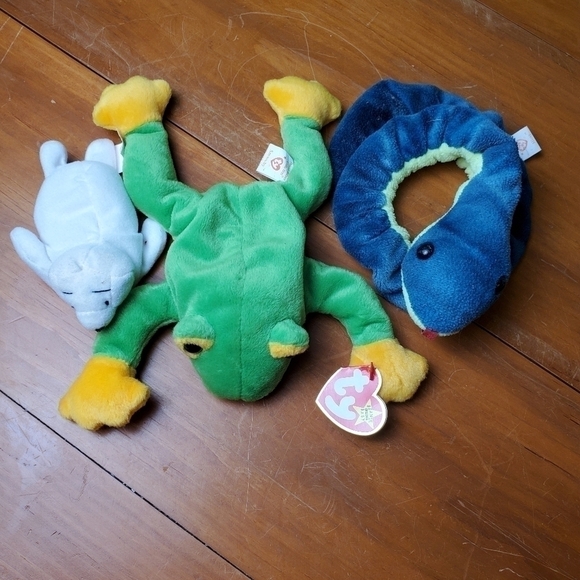 1990s Beanie Babies, Lot of 3, 2 Full Sized/1 Miniature - Picture 1 of 6